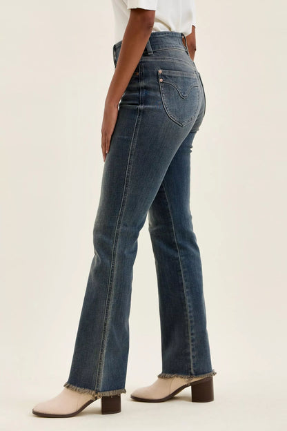 Jeans med hög midja och rå kant, bild 2