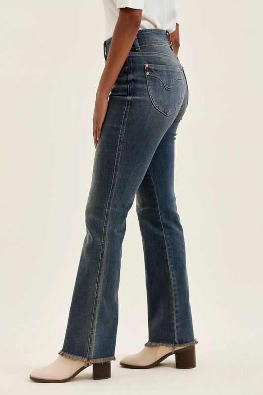 Jeans med hög midja och rå kant, bild 2