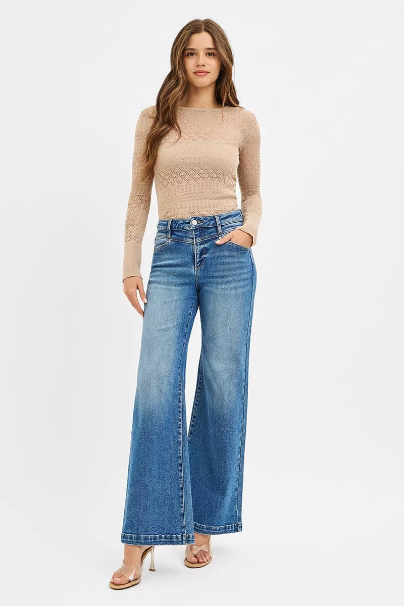 Vida jeans med hög midja och hjärtficka, bild 6