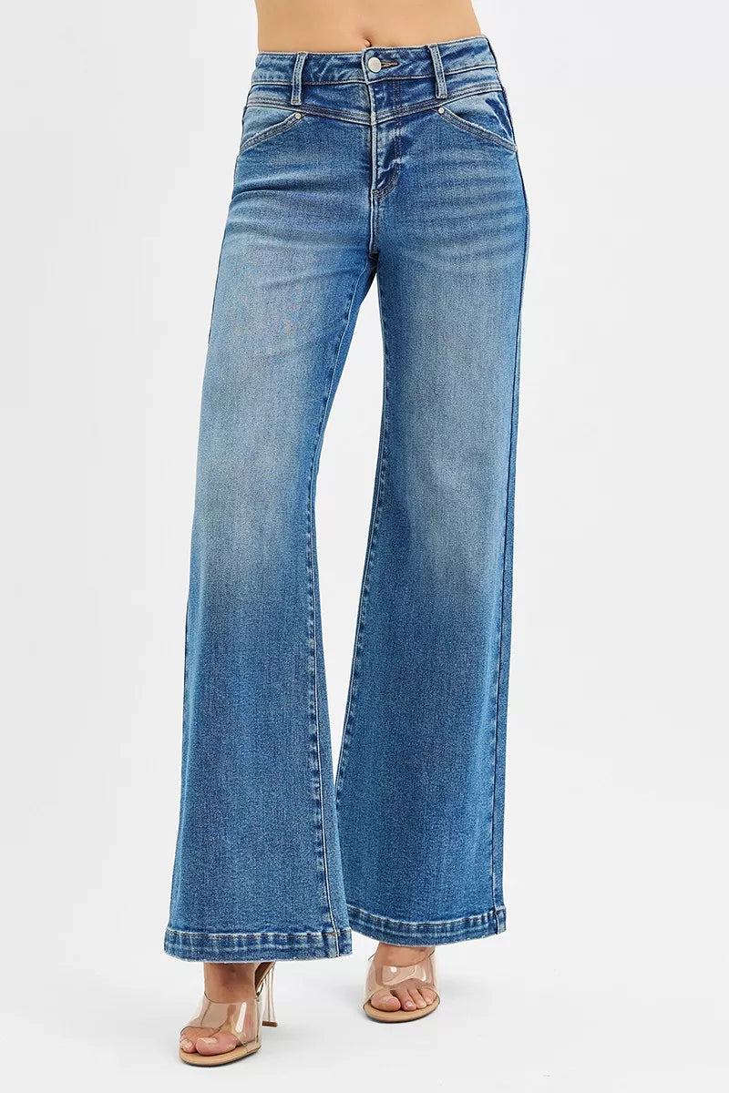 Vida jeans med hög midja och hjärtficka, bild 1