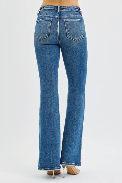 Flare-jeans med hög midja och resår, bild 5