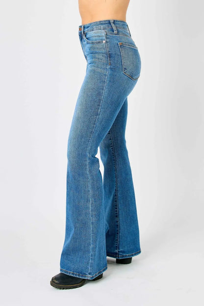 Klassiska flare-jeans med hög midja, bild 4