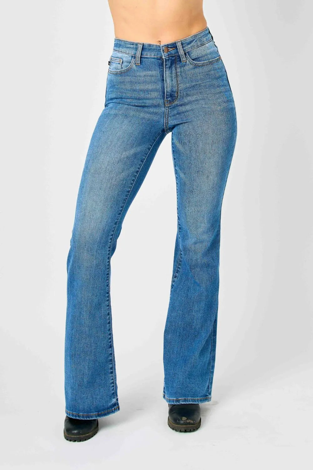 Klassiska flare-jeans med hög midja, bild 2