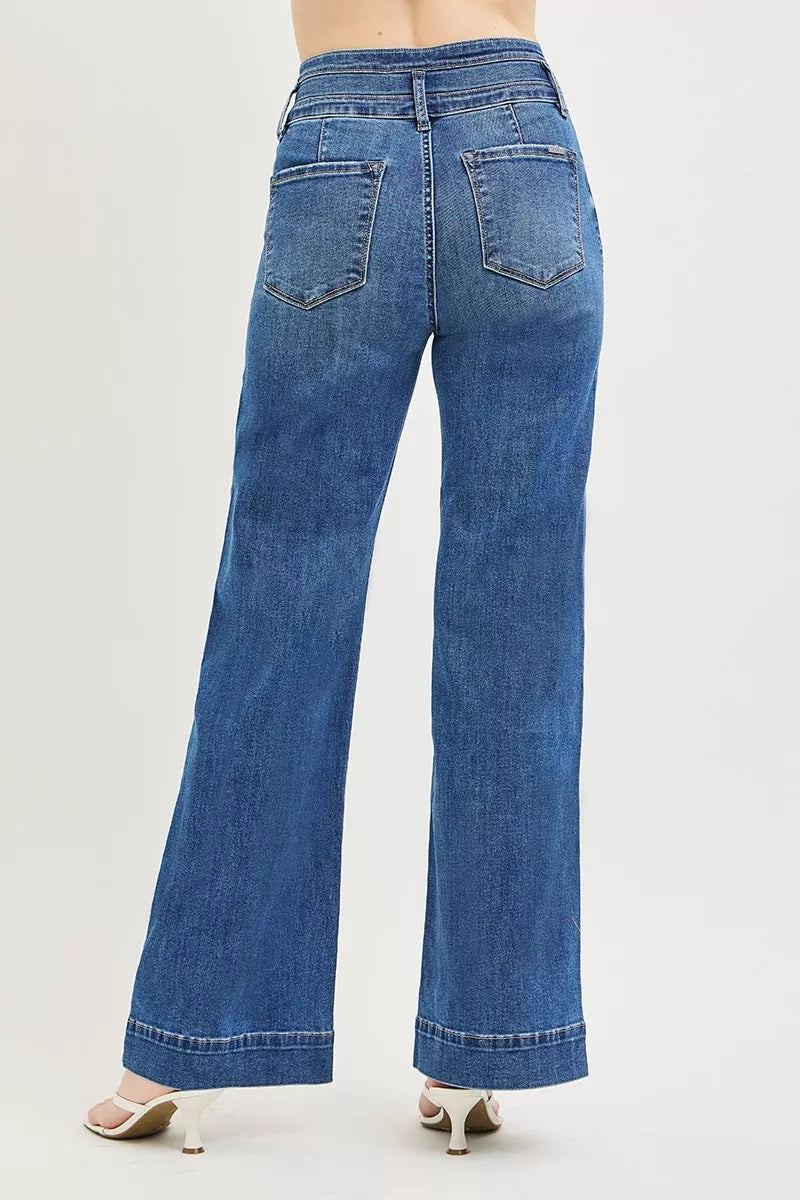 Vida jeans med hög midja och bred linning, bild 5