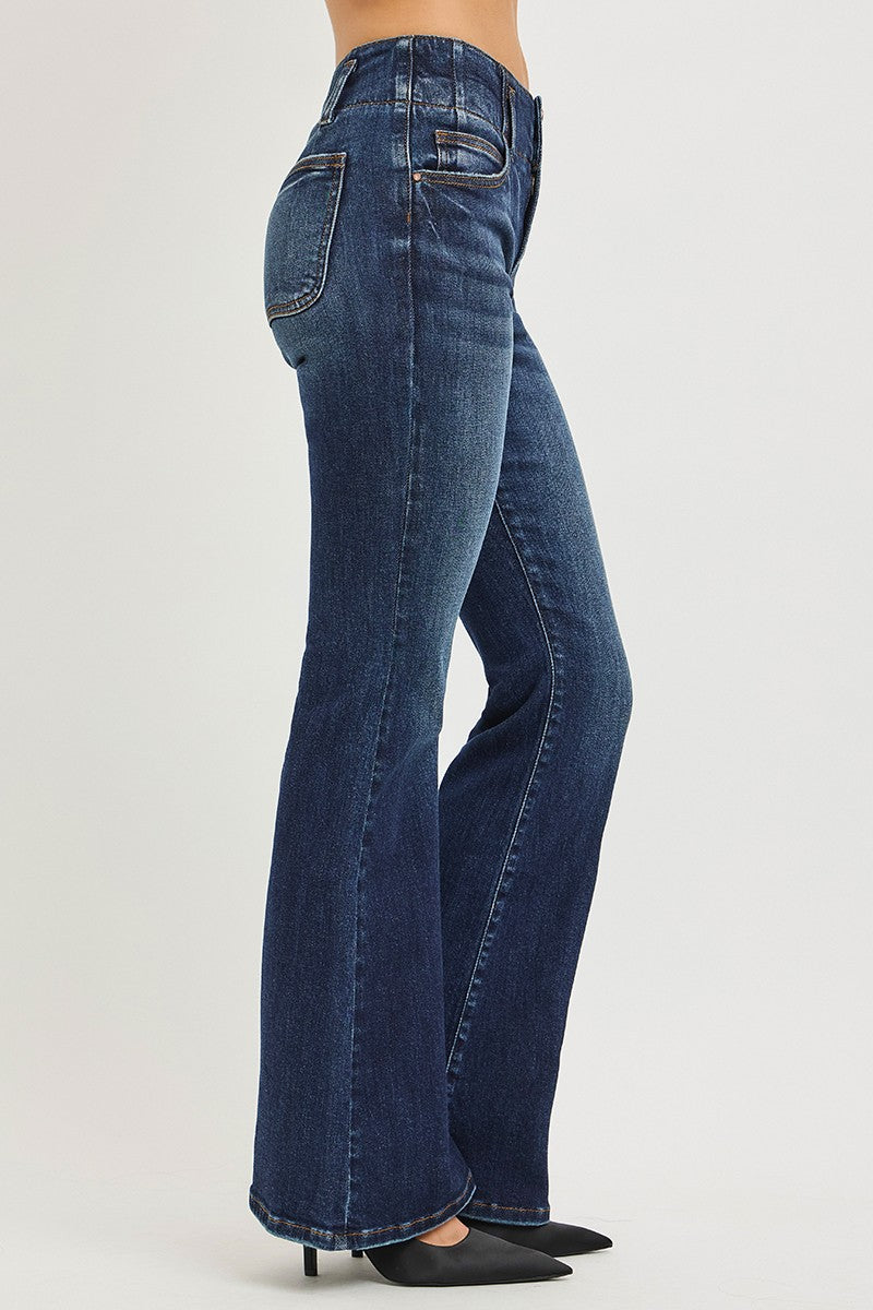 Flare-jeans med hög midja och söm i linningen, bild 4