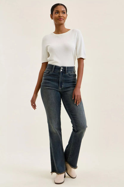 Jeans med hög midja och rå kant, bild 7