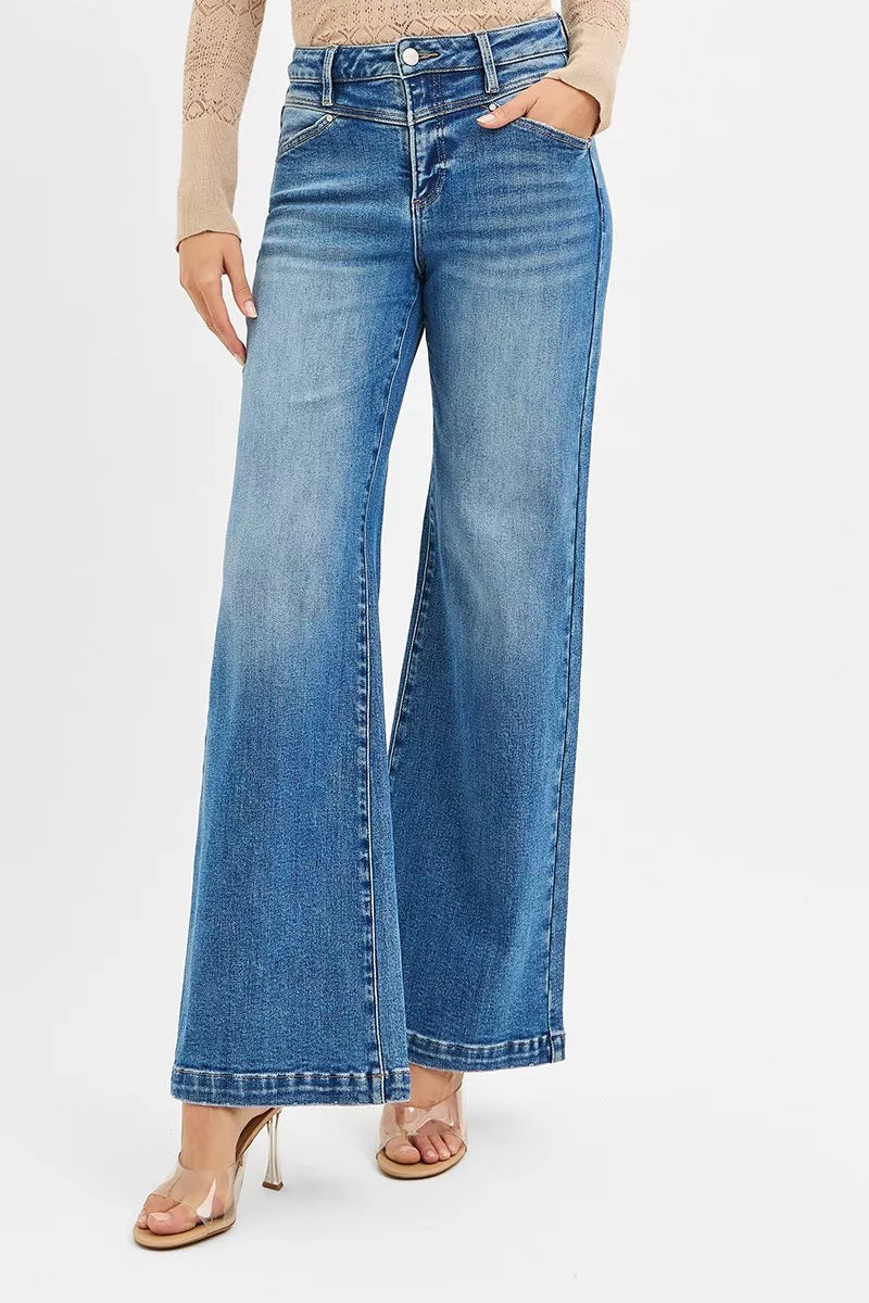 Vida jeans med hög midja och hjärtficka, bild 3