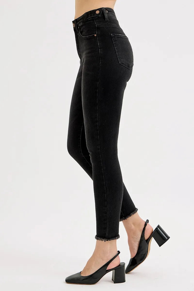 Svarta skinnyjeans med hög midja, bild 4