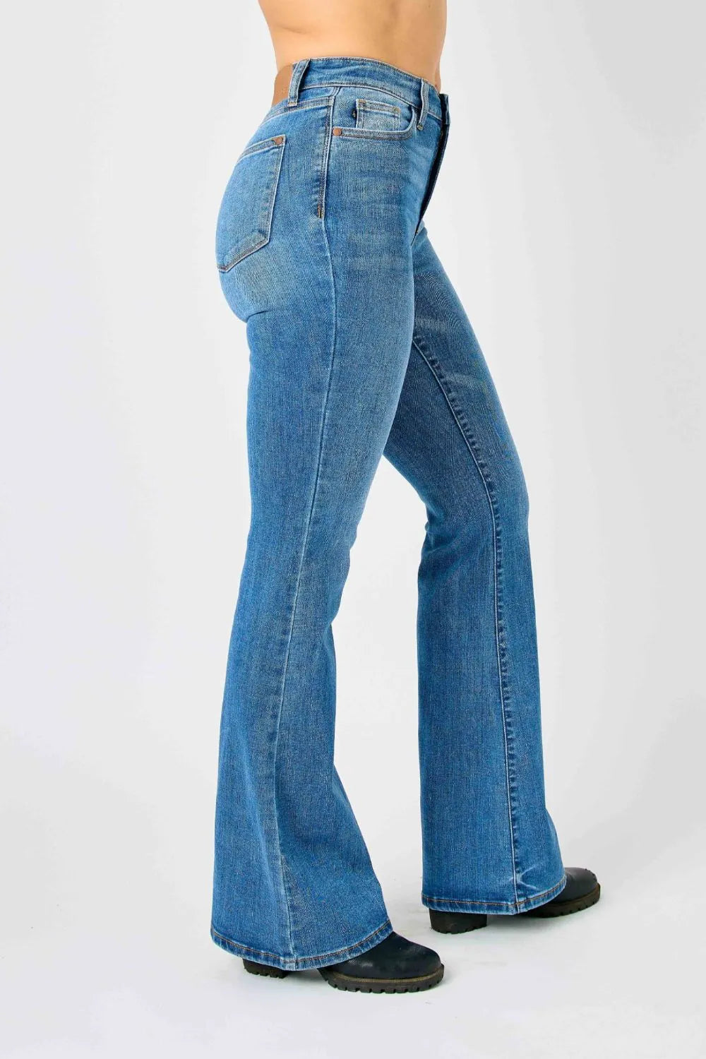 Klassiska flare-jeans med hög midja, bild 8