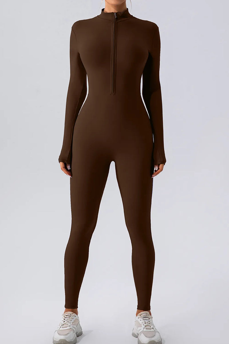 Active jumpsuit med half zip och mock neck Stella & Co