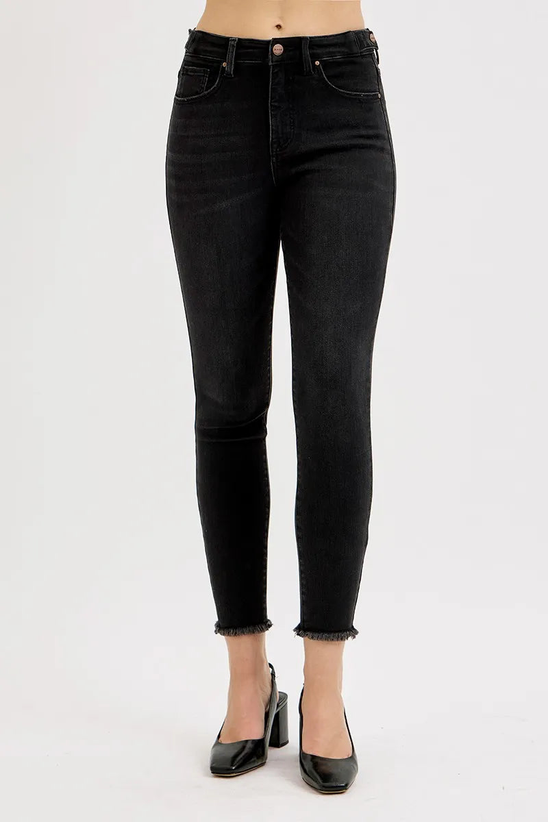 Svarta skinnyjeans med hög midja, bild 1