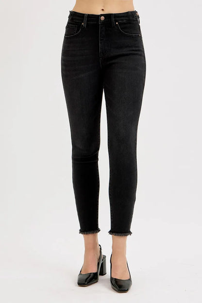 Svarta skinnyjeans med hög midja, bild 1
