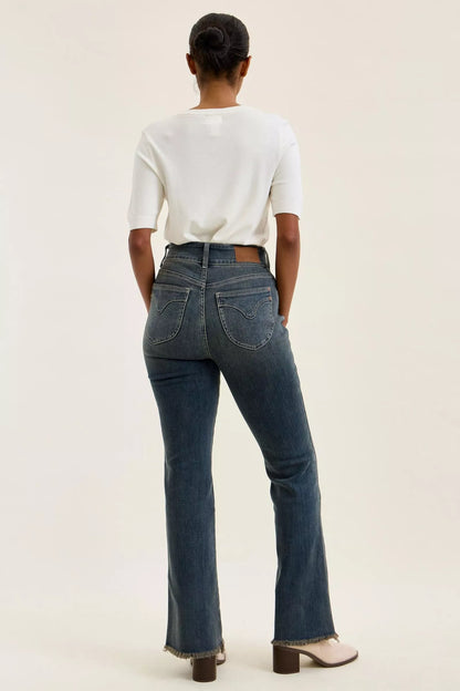 Jeans med hög midja och rå kant, bild 9