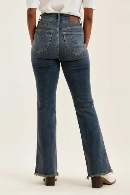 Jeans med hög midja och rå kant, bild 3
